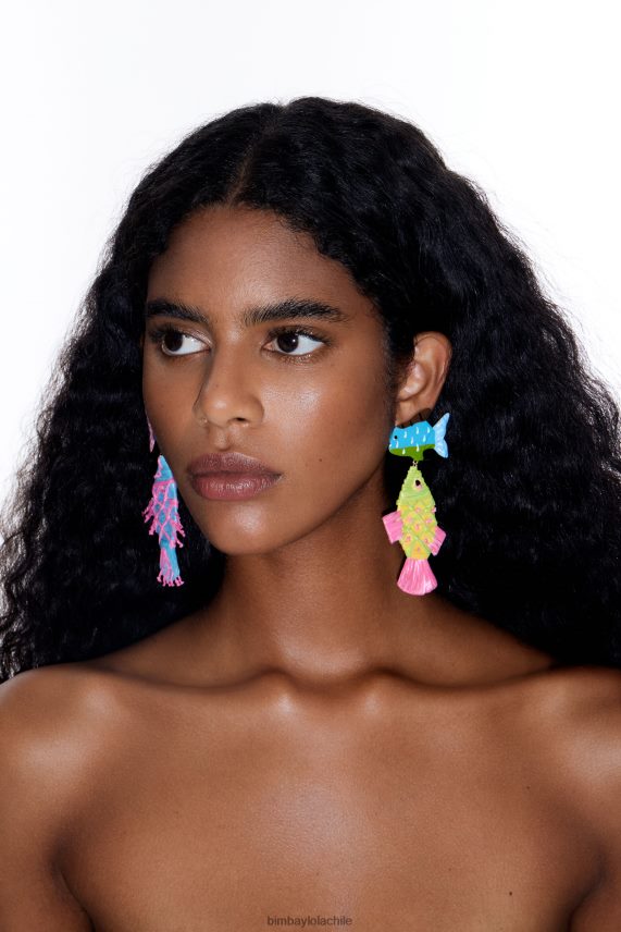 Bimba Y Lola pendientes pez rafia PT6884697 accesorios multicolor