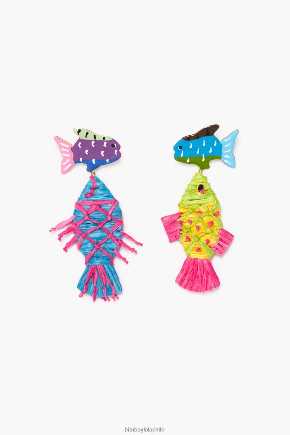 Bimba Y Lola pendientes pez rafia PT6884697 accesorios multicolor
