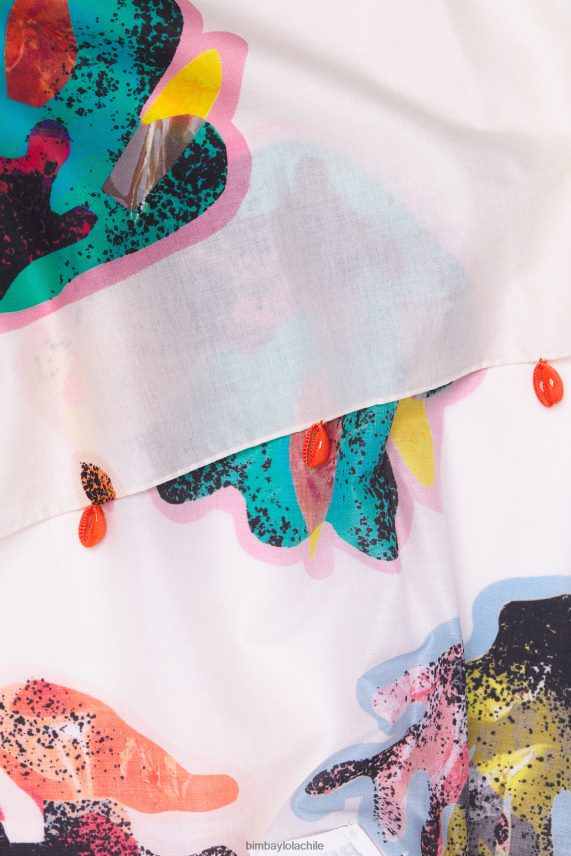 Bimba Y Lola pareo coral corto de algodon PT68841206 ropa Marfil