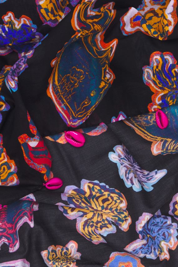 Bimba Y Lola pareo corto de pescado de algodón PT68841207 ropa negro