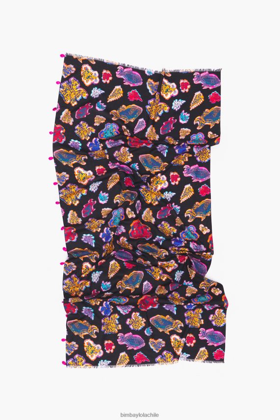 Bimba Y Lola pareo corto de pescado de algodón PT68841207 ropa negro