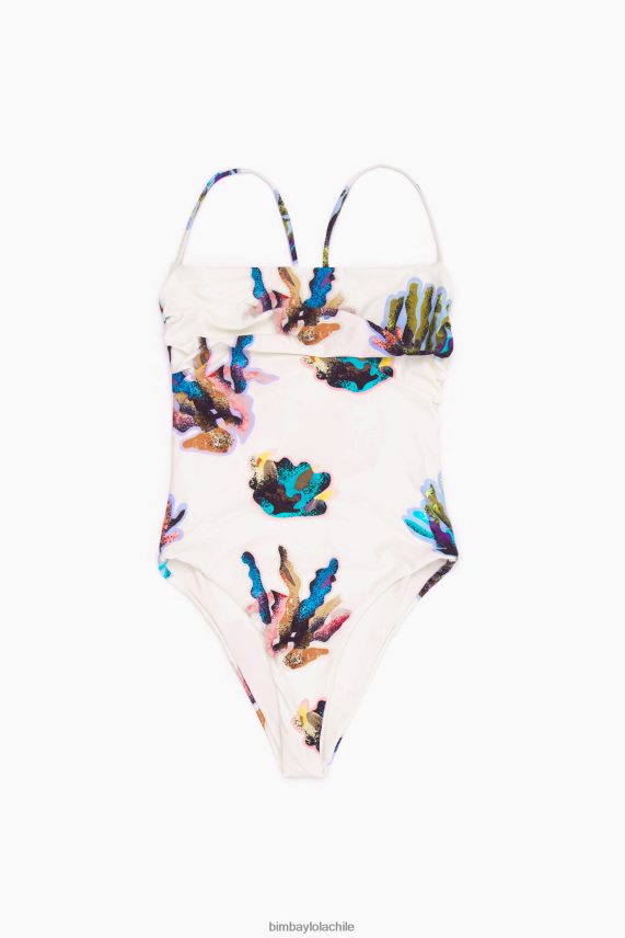 Bimba Y Lola traje de baño con estampado coral PT6884875 ropa Marfil