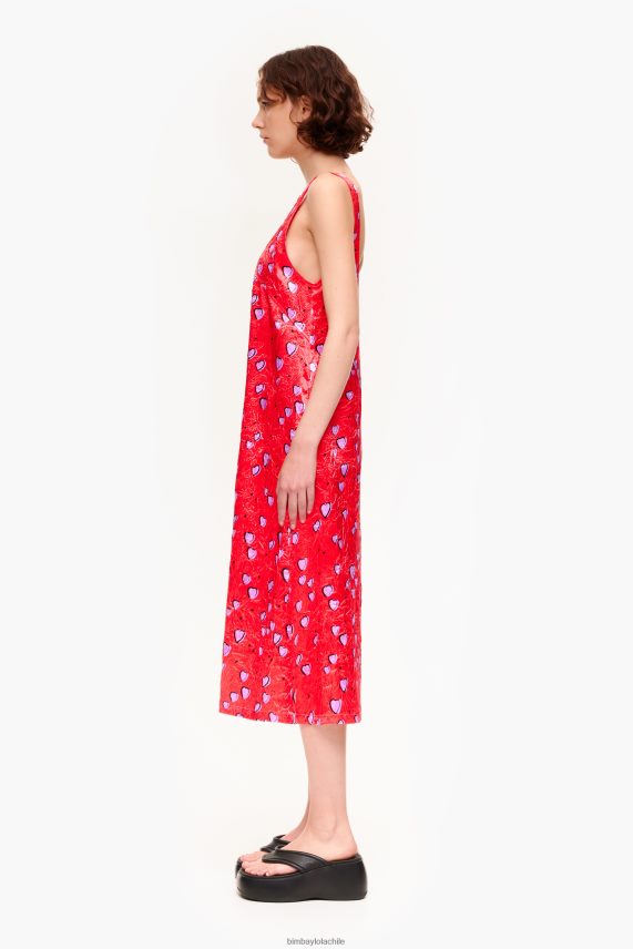 Bimba Y Lola vestido con estampado de corazones pequeños PT6884201 ropa rojo