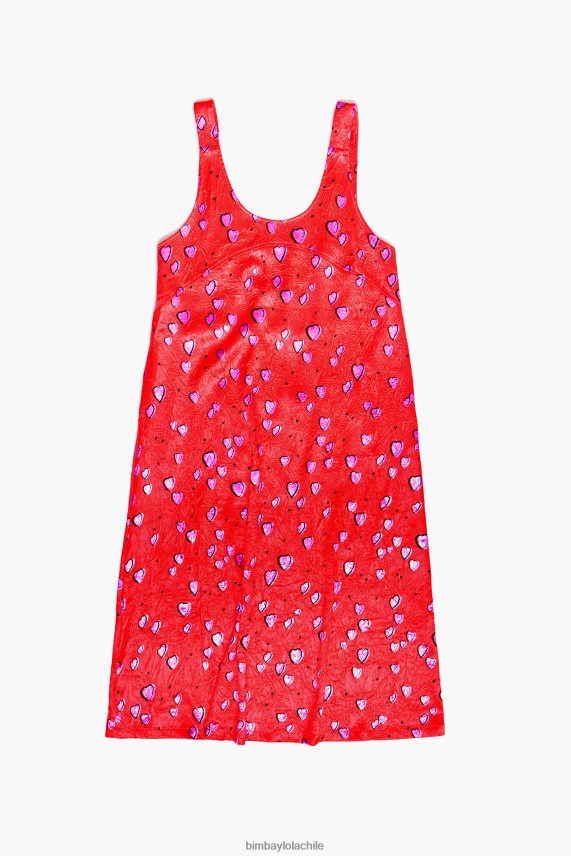 Bimba Y Lola vestido con estampado de corazones pequeños PT6884201 ropa rojo