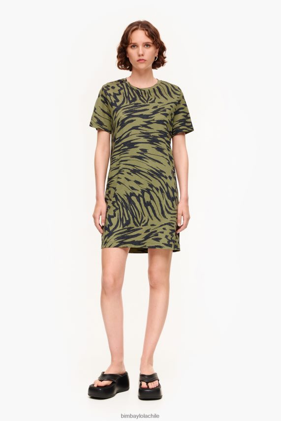 Bimba Y Lola vestido corto bicolor con alas de mariposa PT6884220 ropa caqui