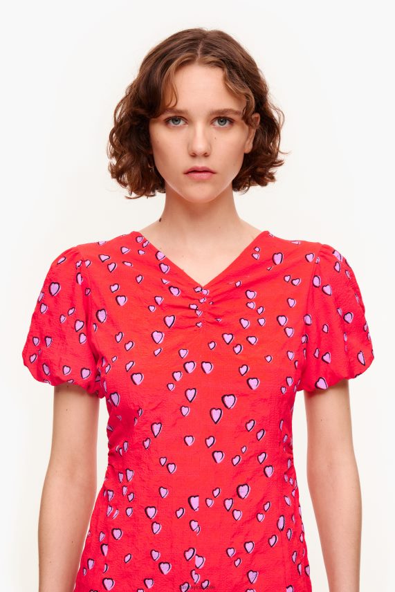Bimba Y Lola vestido corto con estampado de corazones pequeños PT6884205 ropa rojo