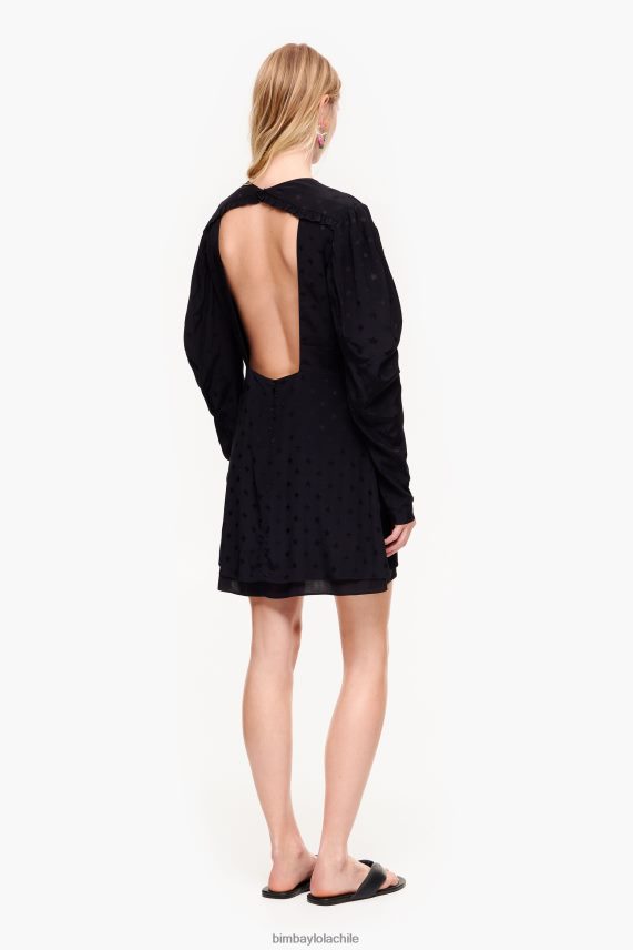 Bimba Y Lola vestido corto fluido en jacquard PT6884199 ropa negro