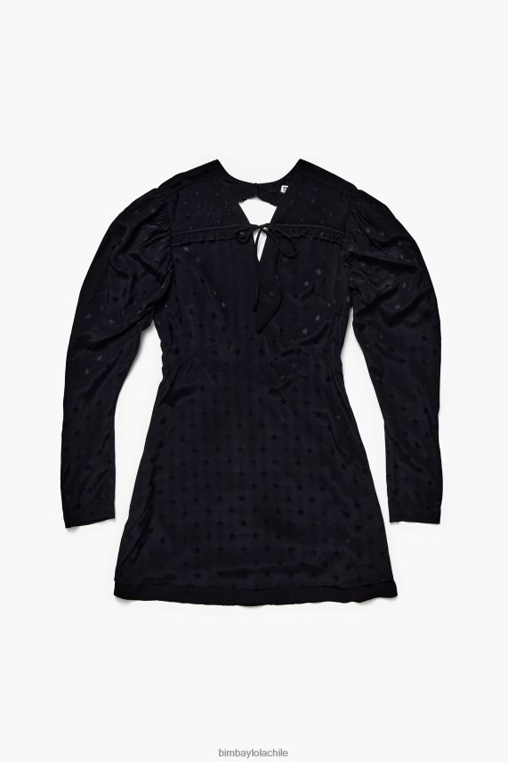 Bimba Y Lola vestido corto fluido en jacquard PT6884199 ropa negro