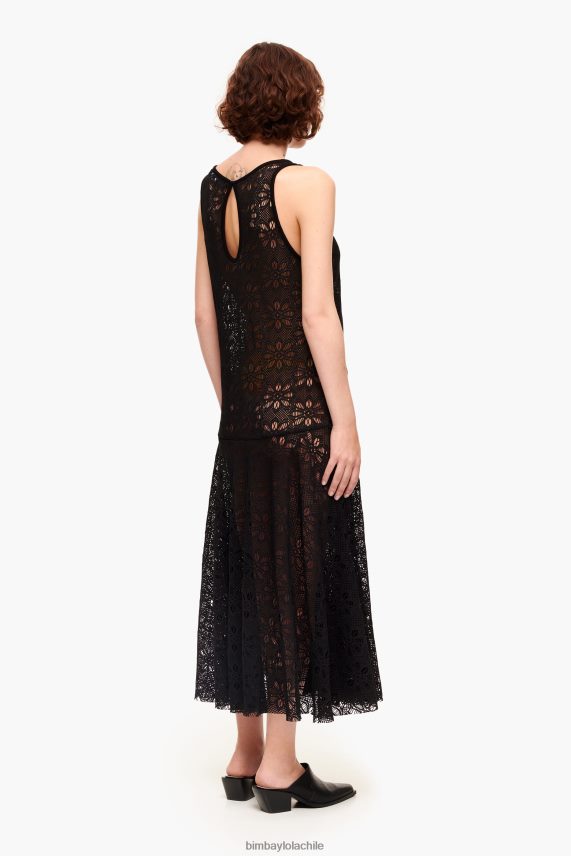 Bimba Y Lola vestido largo calado PT6884208 ropa negro