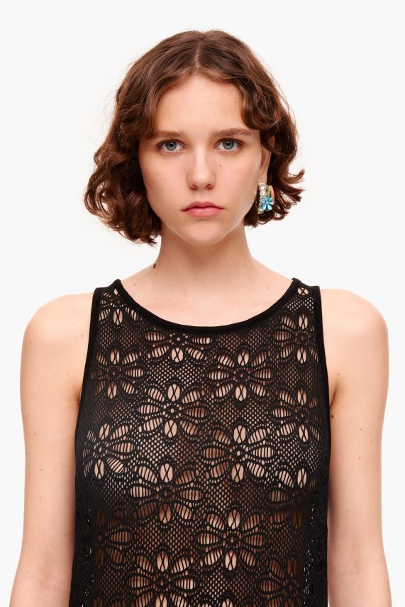 Bimba Y Lola vestido largo calado PT6884208 ropa negro