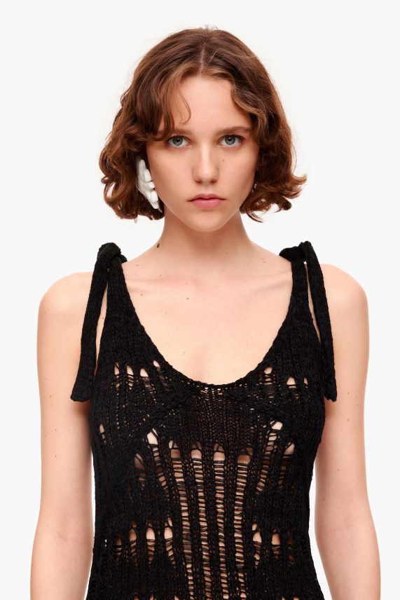 Bimba Y Lola vestido largo de ganchillo PT6884175 ropa negro