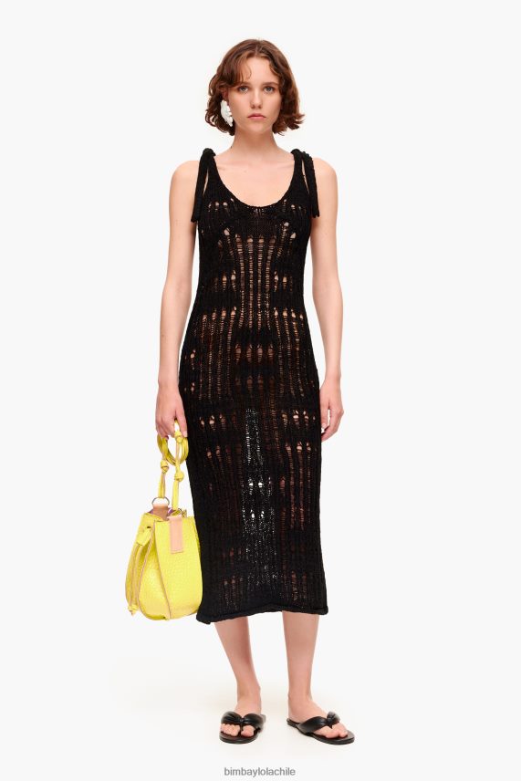 Bimba Y Lola vestido largo de ganchillo PT6884175 ropa negro