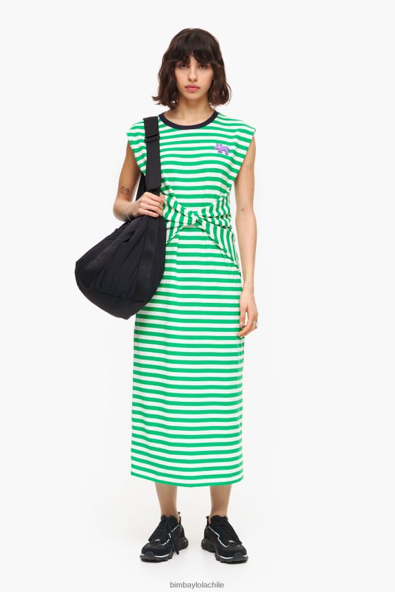 Bimba Y Lola vestido midi a rayas PT6884230 ropa verde