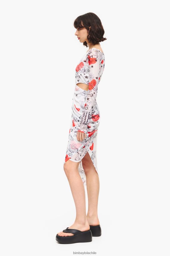 Bimba Y Lola vestido midi ajustado con estampado de corazones PT6884224 ropa apodo