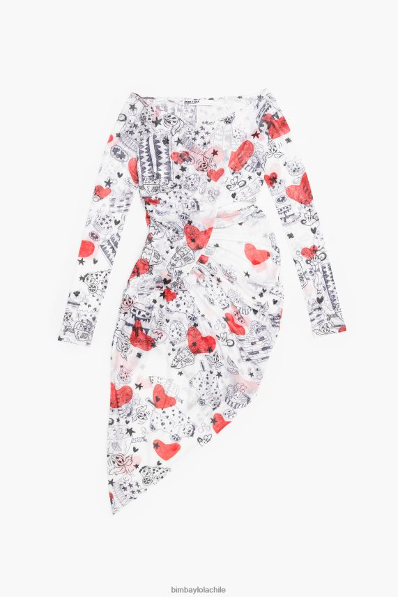 Bimba Y Lola vestido midi ajustado con estampado de corazones PT6884224 ropa apodo