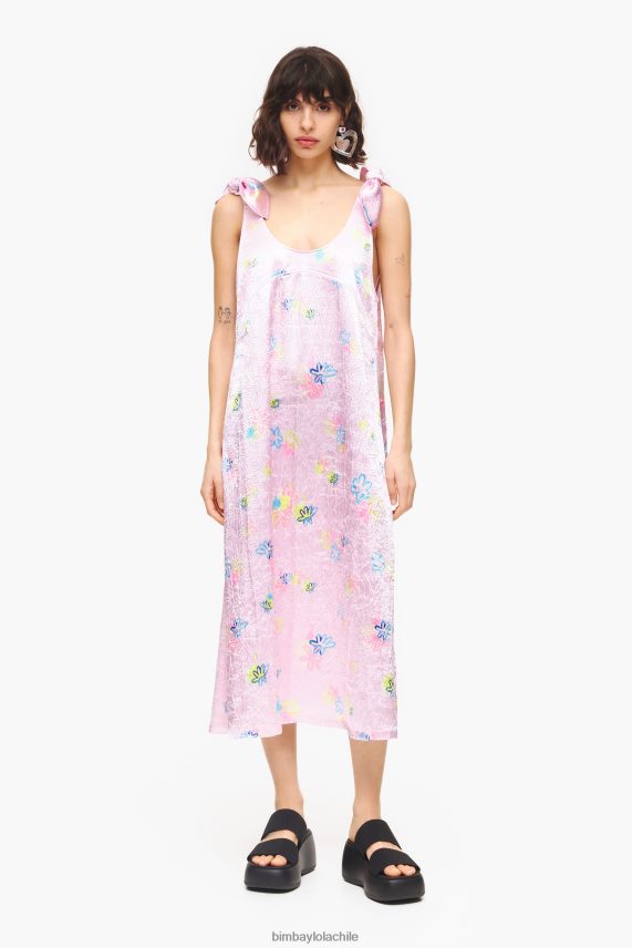 Bimba Y Lola vestido midi evasé con estampado de flores en aerosol PT6884214 ropa rosa
