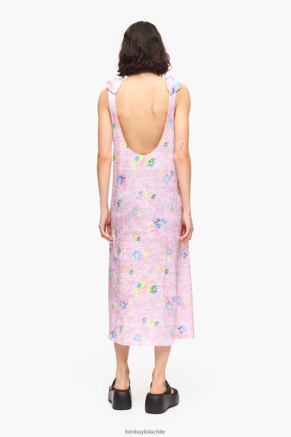 Bimba Y Lola vestido midi evasé con estampado de flores en aerosol PT6884214 ropa rosa