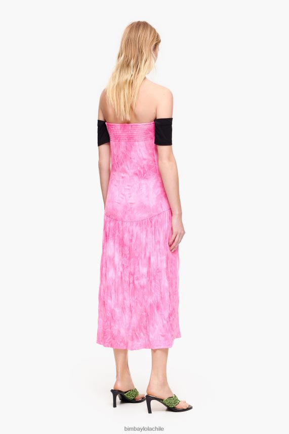 Bimba Y Lola vestido midi fluido PT6884189 ropa rosa