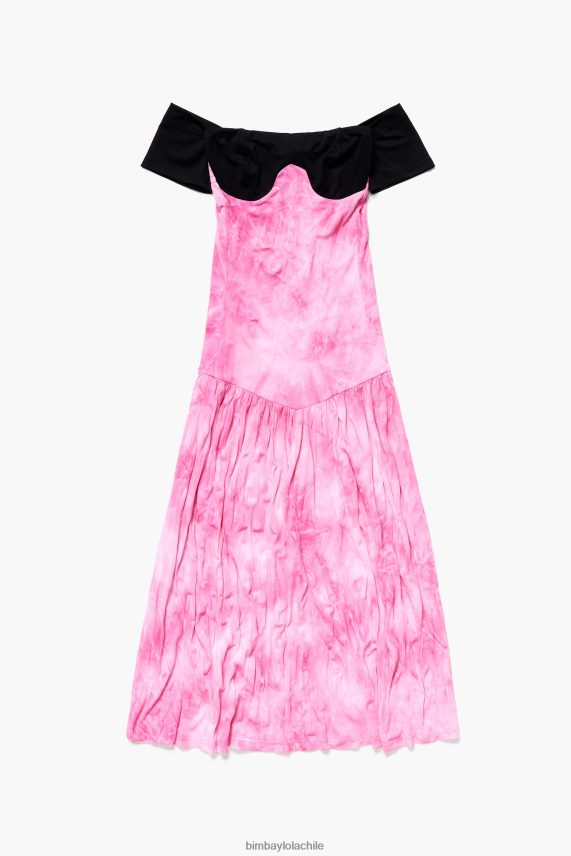 Bimba Y Lola vestido midi fluido PT6884189 ropa rosa