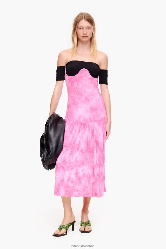 Bimba Y Lola vestido midi fluido PT6884189 ropa rosa