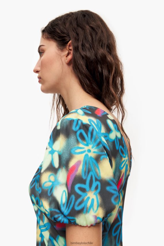 Bimba Y Lola vestido midi fluido con estampado de flores PT6884232 ropa pintada