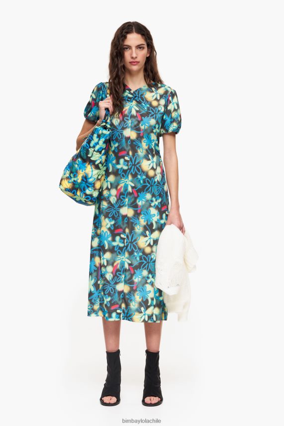 Bimba Y Lola vestido midi fluido con estampado de flores PT6884232 ropa pintada