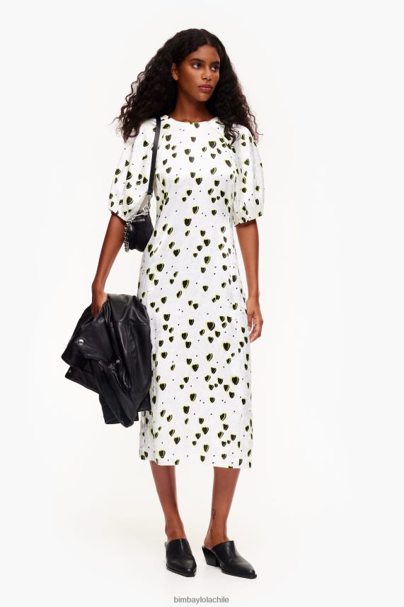 Bimba Y Lola vestido midi fluido con estampado pequeño PT6884203 ropa corazones