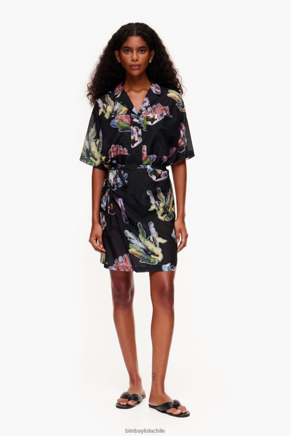 Bimba Y Lola vestido tipo pareo con estampado coral PT6884185 ropa gris