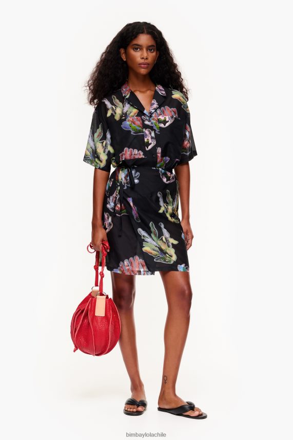 Bimba Y Lola vestido tipo pareo con estampado coral PT6884185 ropa gris