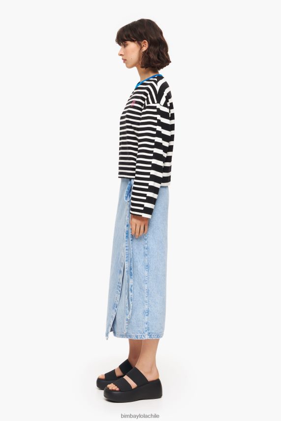 Bimba Y Lola falda vaquera midi cruzada PT6884526 ropa azul