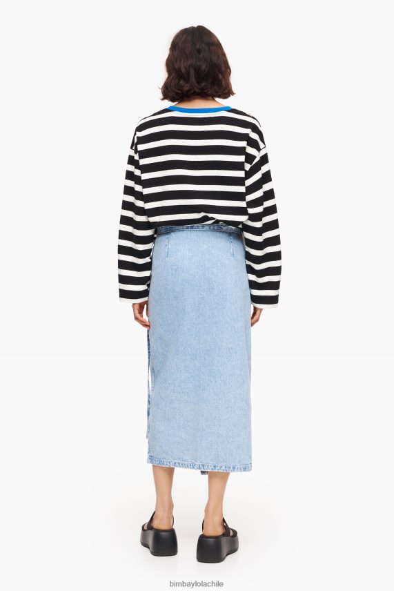 Bimba Y Lola falda vaquera midi cruzada PT6884526 ropa azul