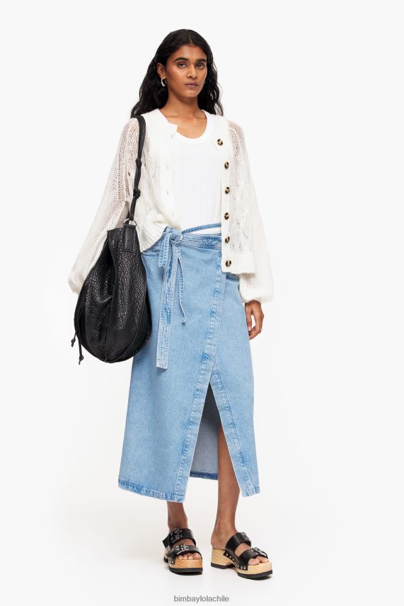 Bimba Y Lola falda vaquera midi cruzada PT6884527 ropa azul