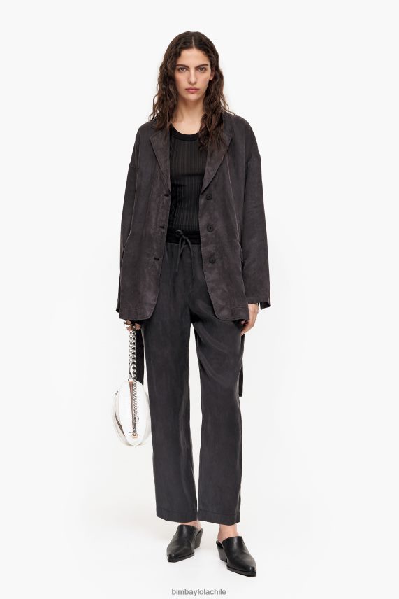 Bimba Y Lola pantalones jogger cupro PT6884413 ropa negro