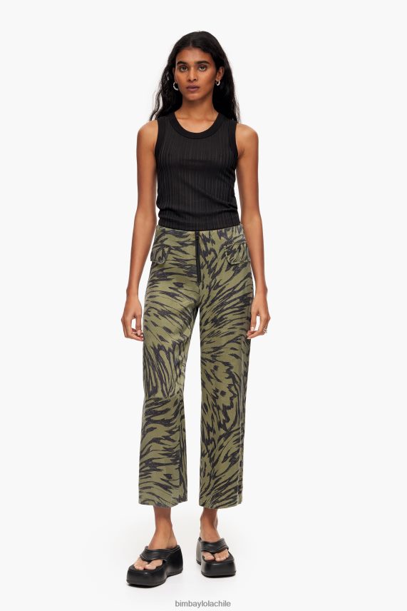 Bimba Y Lola pantalones kaki con diseño de alas de mariposa PT6884402 ropa fluido
