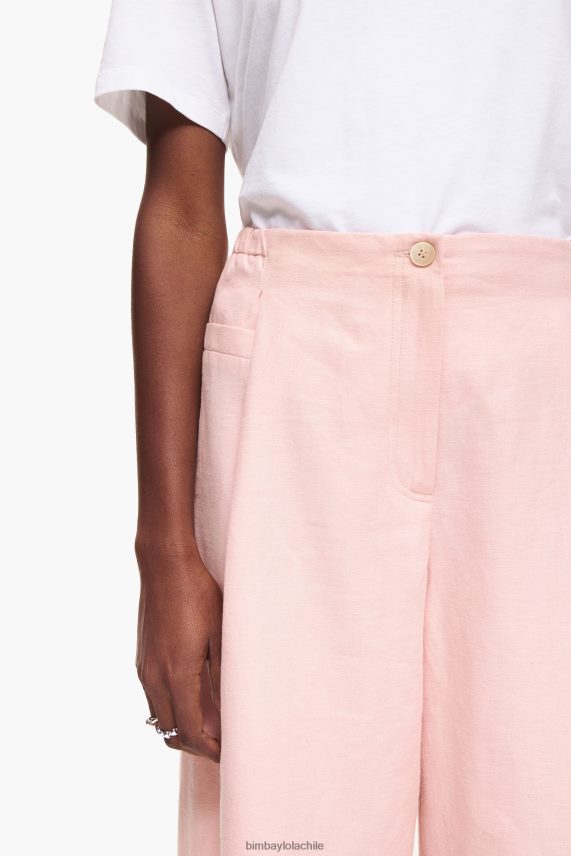 Bimba Y Lola pantalones ligeros de lino PT6884405 ropa rosa