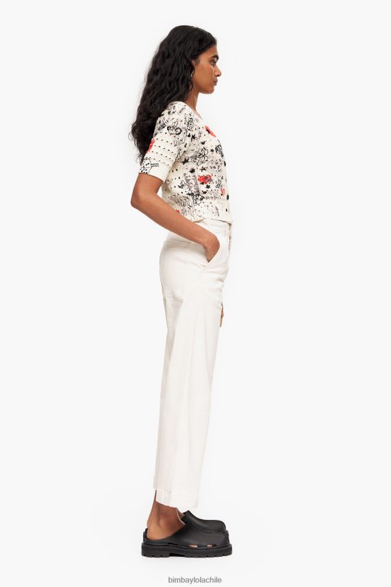 Bimba Y Lola culotte - vaqueros de tiro alto PT6884443 ropa crema