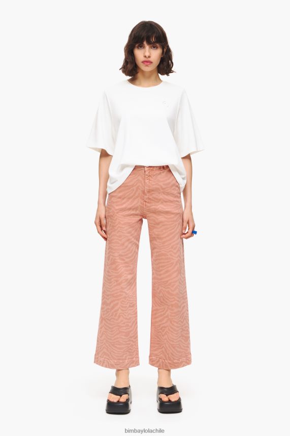 Bimba Y Lola culotte - vaqueros de tiro alto con estampado de tigre PT6884440 ropa albaricoque