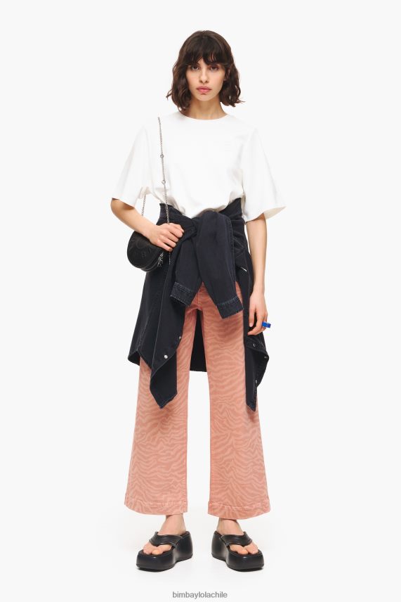 Bimba Y Lola culotte - vaqueros de tiro alto con estampado de tigre PT6884440 ropa albaricoque