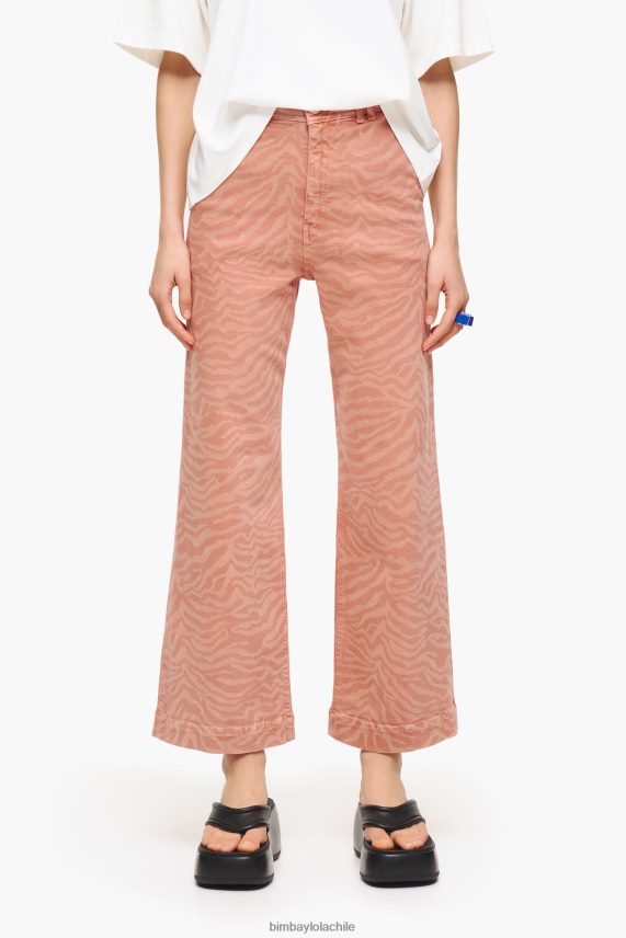 Bimba Y Lola culotte - vaqueros de tiro alto con estampado de tigre PT6884522 ropa albaricoque