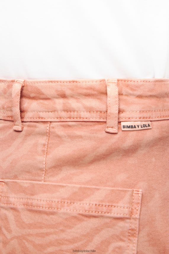 Bimba Y Lola culotte - vaqueros de tiro alto con estampado de tigre PT6884522 ropa albaricoque