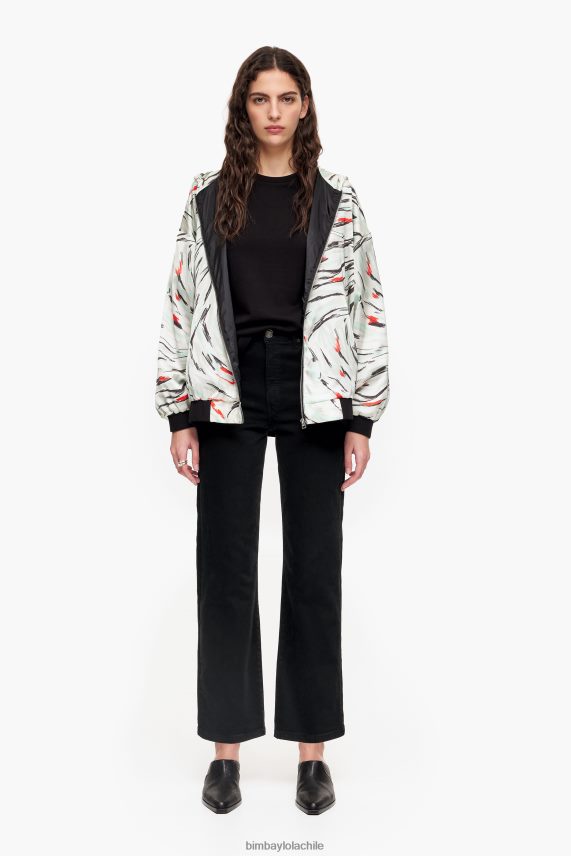 Bimba Y Lola chamarra bomber fluida con estampado de alas de mariposa PT6884490 ropa menta