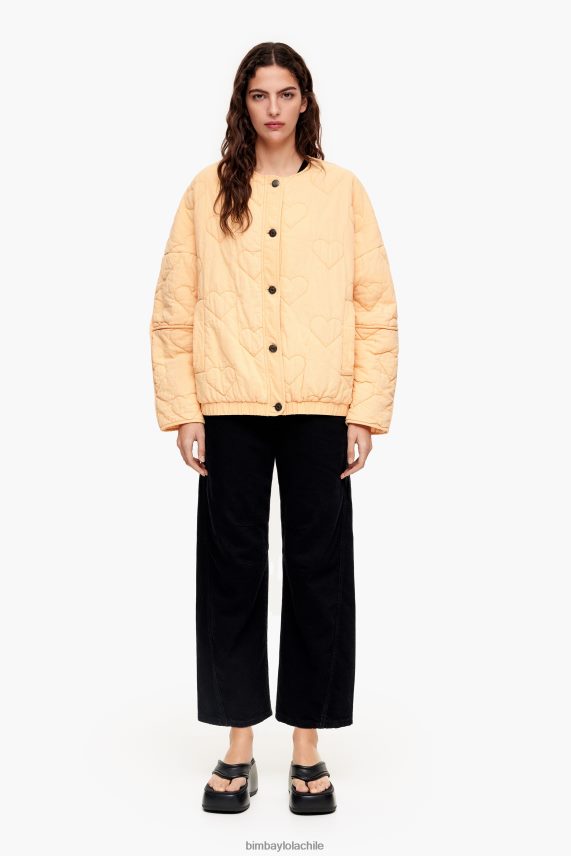 Bimba Y Lola chamarra capitonada con corazones PT6884489 ropa durazno