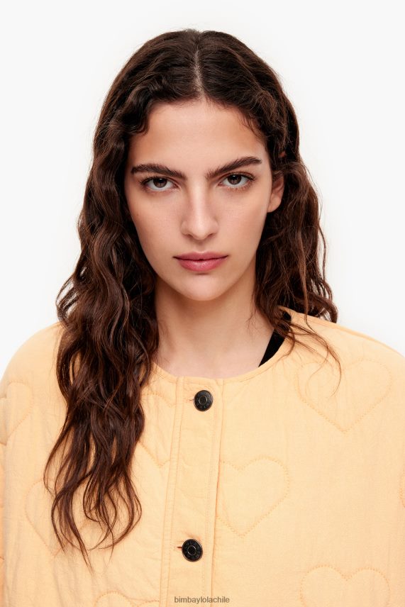 Bimba Y Lola chamarra capitonada con corazones PT6884489 ropa durazno