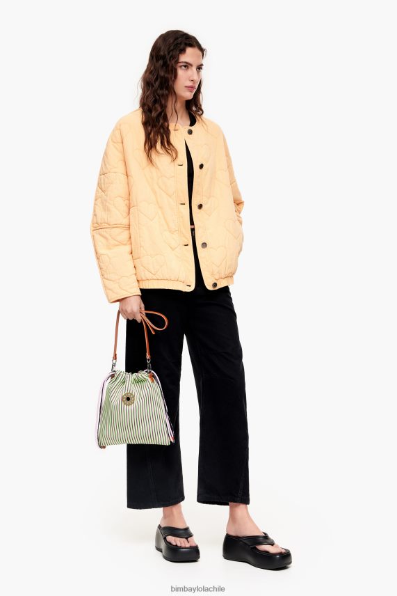 Bimba Y Lola chamarra capitonada con corazones PT6884489 ropa durazno