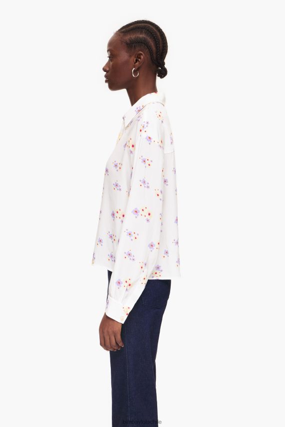 Bimba Y Lola camisa boxy con estampado de flores acrílicas PT6884336 ropa blanco
