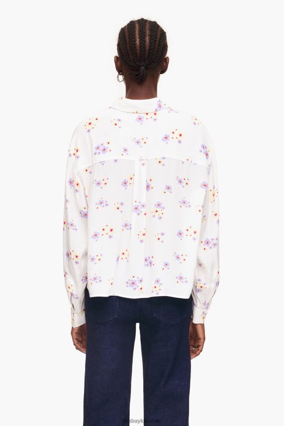 Bimba Y Lola camisa boxy con estampado de flores acrílicas PT6884336 ropa blanco