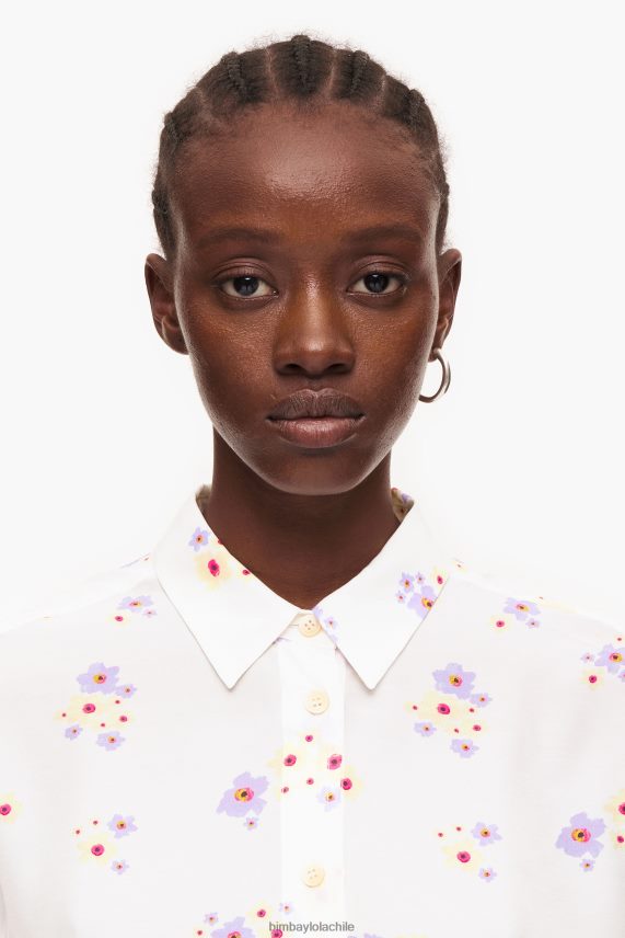 Bimba Y Lola camisa boxy con estampado de flores acrílicas PT6884336 ropa blanco