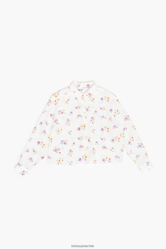 Bimba Y Lola camisa boxy con estampado de flores acrílicas PT6884336 ropa blanco