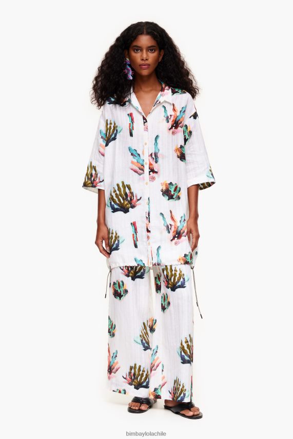 Bimba Y Lola camisa con estampado coral PT6884326 ropa Marfil