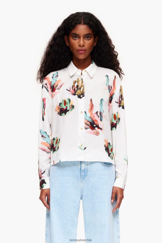 Bimba Y Lola camisa con estampado coral PT6884330 ropa Marfil
